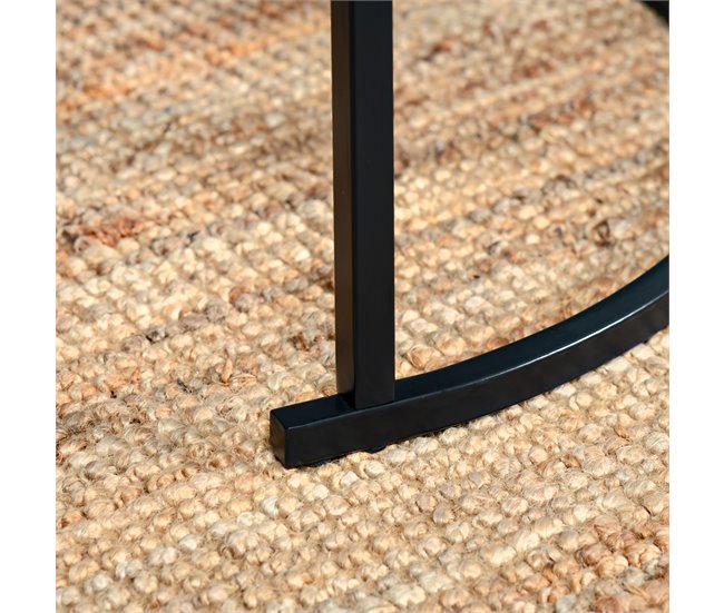 Conjunto de 2 Mesas Auxiliares Aço e MDF HOMCOM, casa - mesas 60x60 Preto