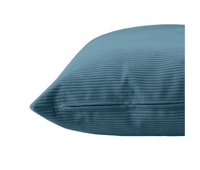 Almofada quadrada de bombazina DUNE Azul
