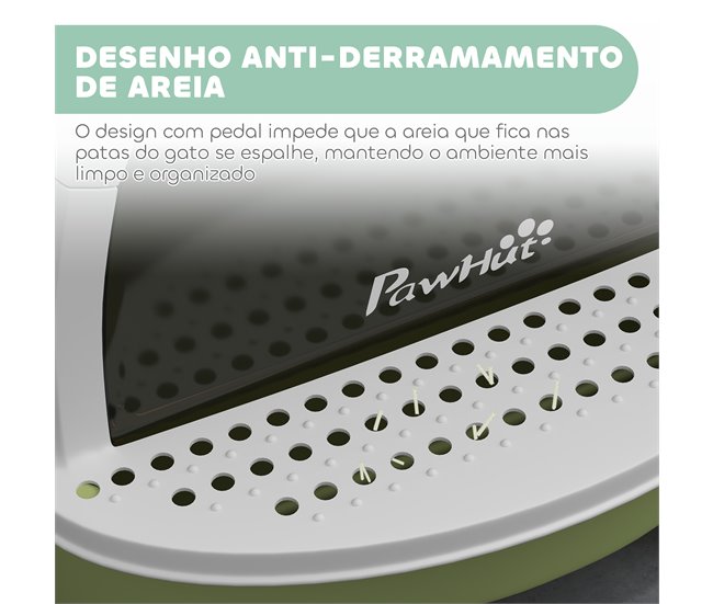 Caixa de Areia para Gatos Polipropileno PawHut Verde