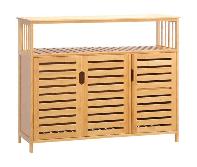 Aparador Bambu HOMCOM, casa - móveis de armazenamento Castanho