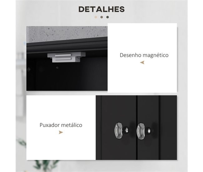 Armário Casa de Banho MDF kleankin, casa - casa de banho Preto