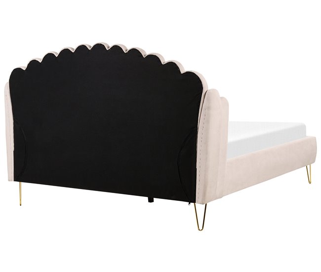 Beliani Cama com estrado Poliéster AMBILLOU 177x214 Bege