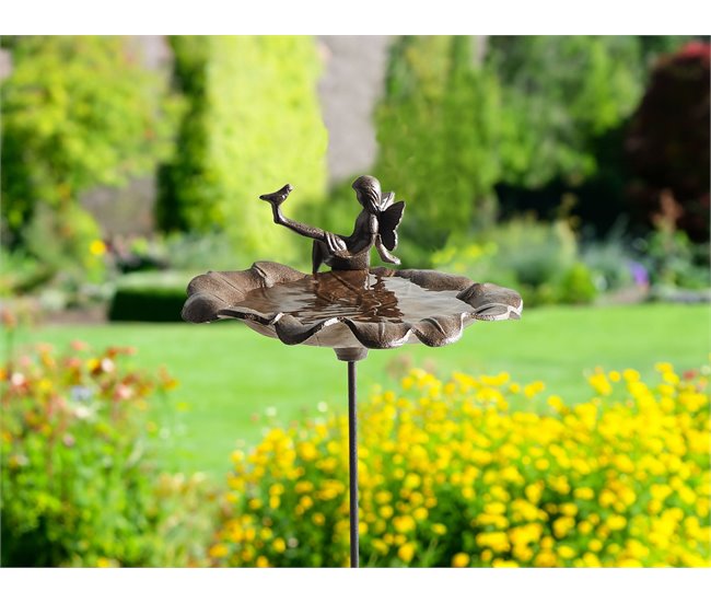 Beliani Fuente de bano para pájaros MAGPIE Castanho