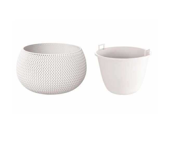 2x panela redonda com depósito de tigela spalfy Branco