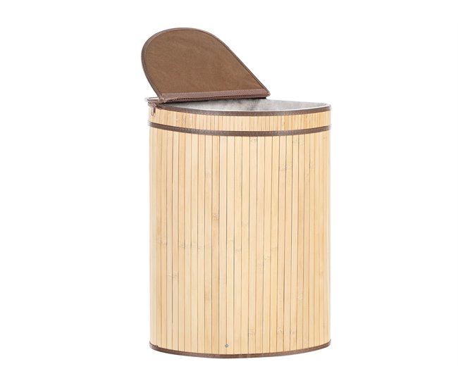 Beliani Cesto de roupa BADULLA Castanho