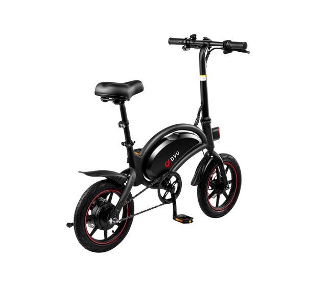 DYU D3F Bicicleta Elétrica  14" - Potência 250W Freio a Disco Preto