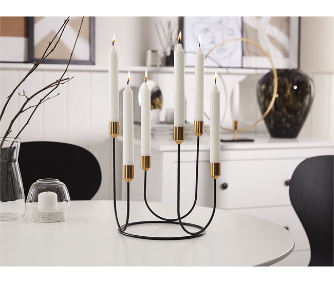 Beliani Candelabro PANAY Preto