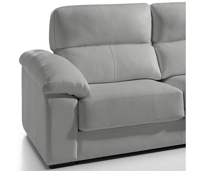 Chaise longue pele WILLY Cinza