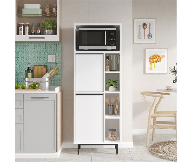 Armário de cozinha Vesanto com 5 compartimentos abertos 60 Branco