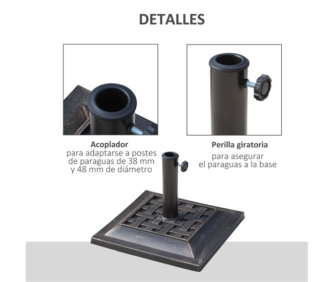 Base para Chapéu de Sol Resina Outsunny 44x44 Multicor
