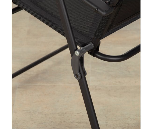 Aktive Pacote de 2 cadeiras de jardim dobráveis finas com braços Preto