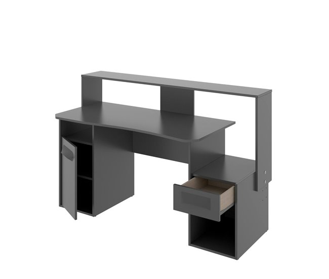 Mesa com efeito de madeira Preto