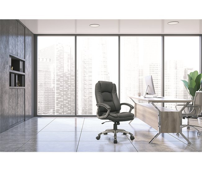 Cadeira de secretária de pele sintética STEPH Cinza