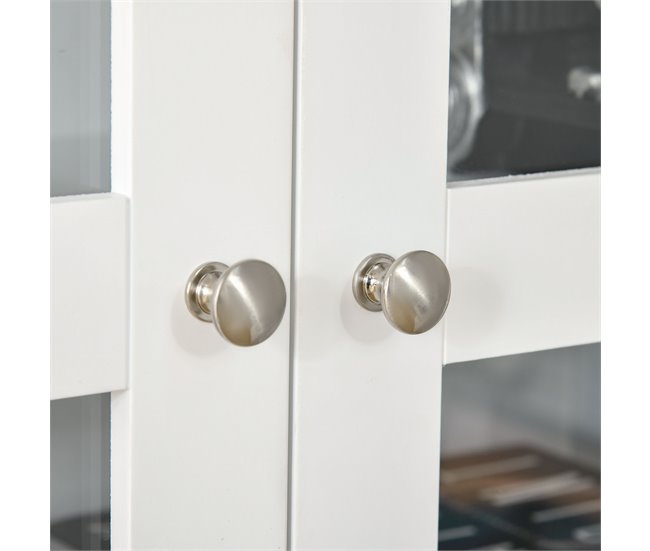 Estante de Livros MDF e Vidro Temperado HOMCOM 76 Branco