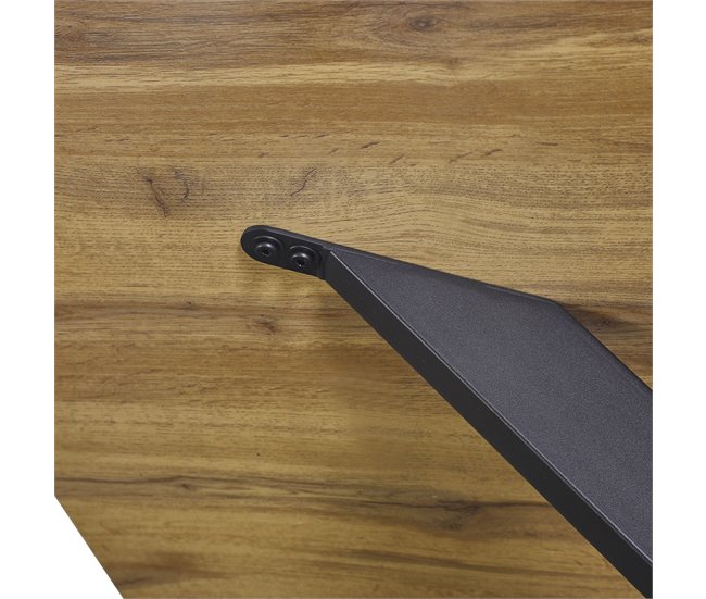 Mesa de jantar fixa LIMA cor carvalho  Preto/ Madeira