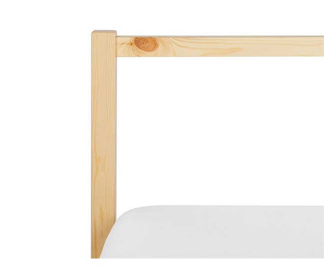 Beliani Cama com estrado Pinho VANNES 97x209 Castanho