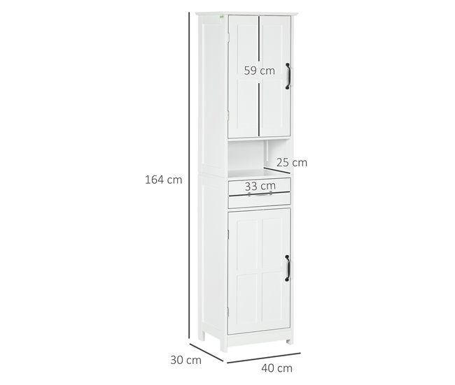 Coluna de Casa de Banho MDF Branco