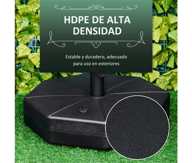Base Chapéu de Sol HDPE, Metal Outsunny 60x60 Preto