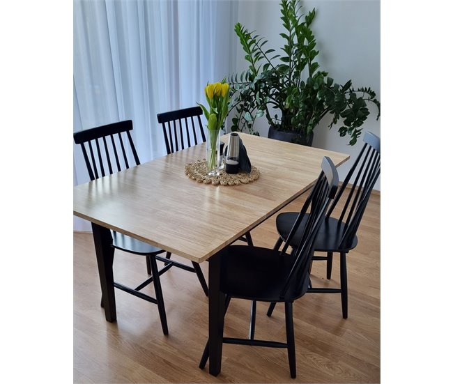 Beliani Mesa de jantar HOUSTON 75x120 Preto
