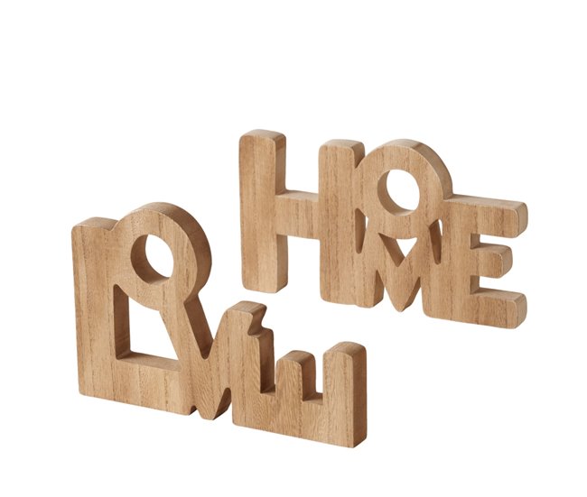 Figura HOME/LOVE sortida da marca BOLTZE Madeira