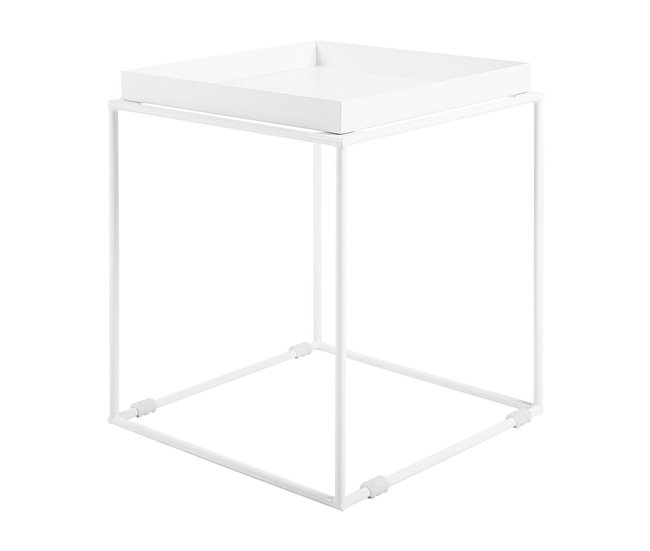 Beliani Mesa de apoio SAXON 40x40 Branco