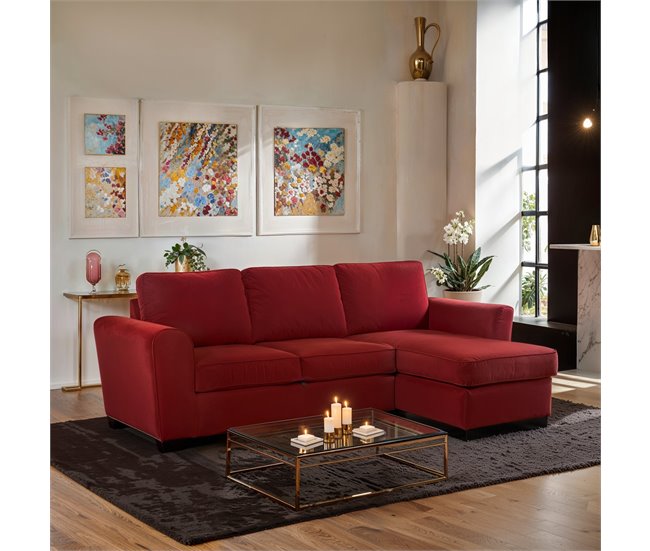 Chaise longue com cama ASTON Vermelho