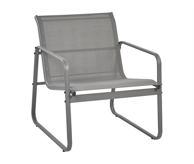Beliani Conjunto lounge Aço BARREA Cinza