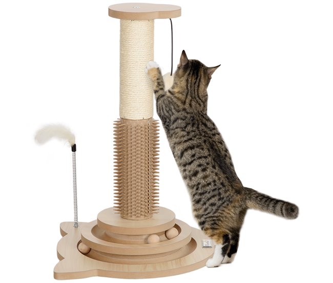 Arranhador para Gatos MDF, Sisal, PE PawHut Castanho