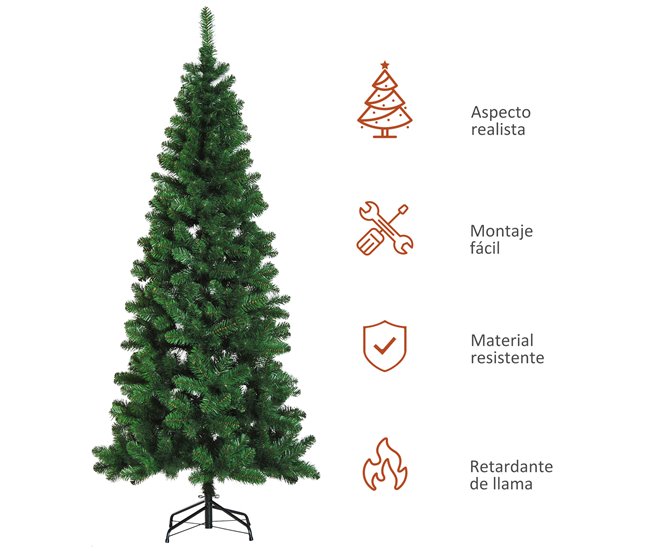 Árvore de Natal Artificial PVC, metal e plástico HOMCOM Verde
