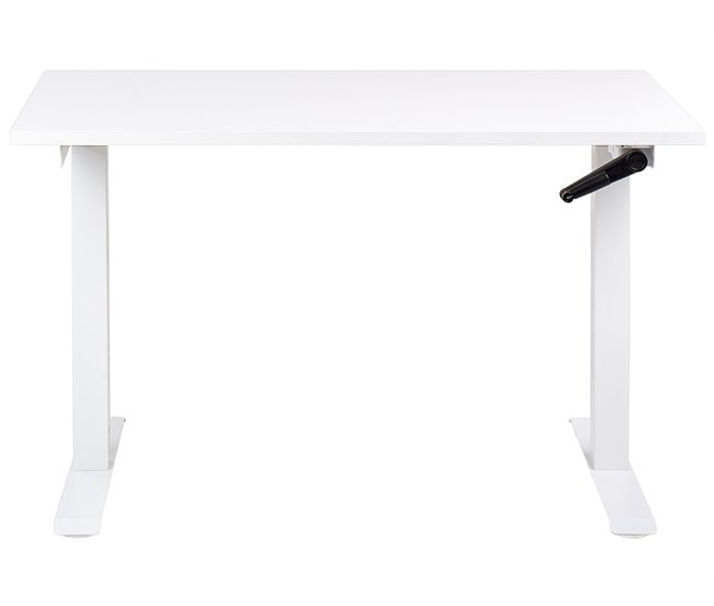 Beliani Secretária ajustável DESTIN III 120x72 Branco
