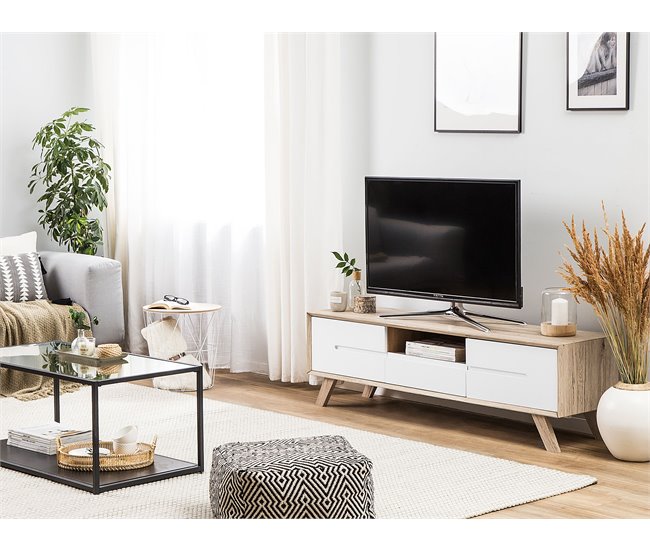 Beliani Mesa de TV FORESTER 150 Branco