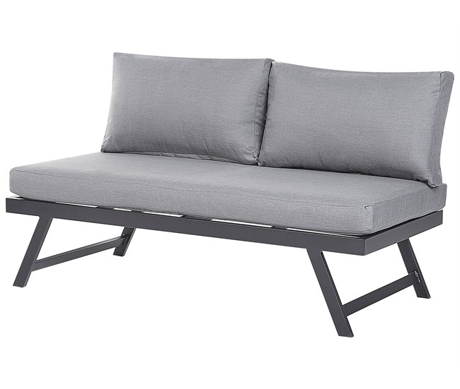 Beliani Conjunto lounge COCCORINO Cinza Escuro