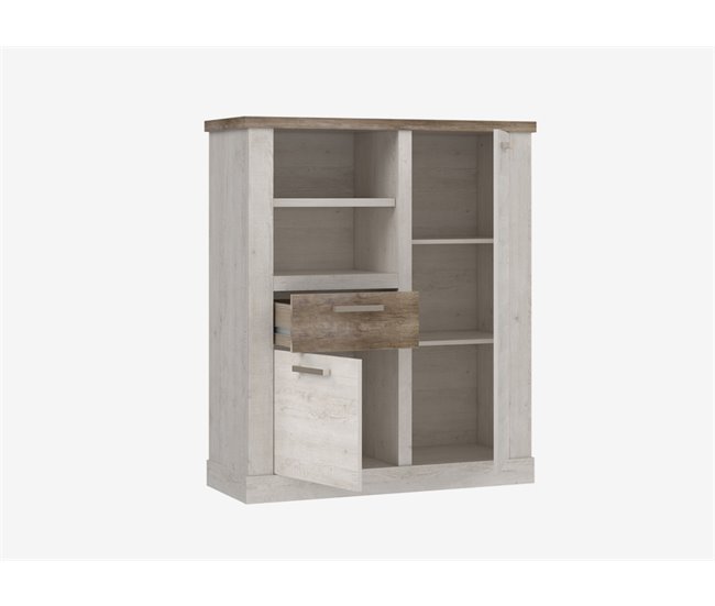Aparador com 2 portas e 1 gaveta VERONA Branco/ Madeira