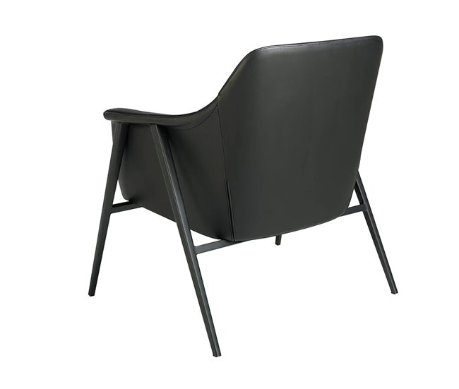 ANGEL CERDA Poltrona giratório em tecido cinzento e couro ecológico preto Cinza