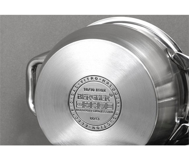 Trem de cozinha GOURMET da marca BERGNER 8 peças Cinza