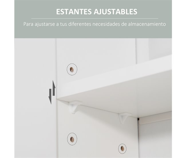 Armário Casa de Banho com Espelho MDF e Vidro kleankin 54 Branco