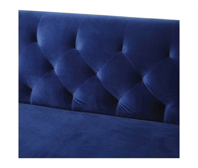 Sofá fixo de veludo Azul Marino