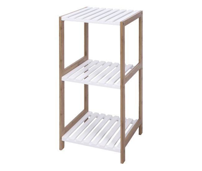 Prateleira de banheiro Well Home com 3 prateleiras em MDF Branco