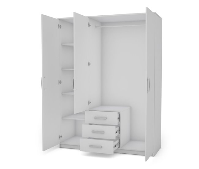 Roupeiro DUNA 2 portas batentes com espelho Branco