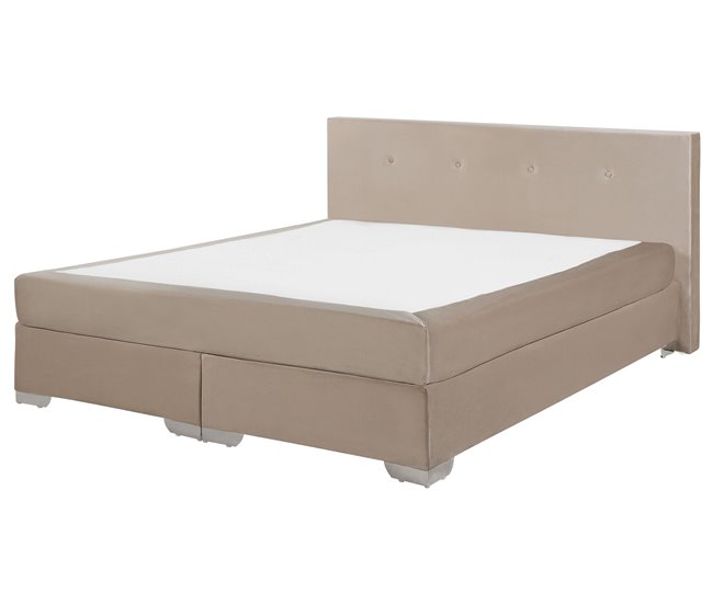 Beliani Cama continental Veludo CONSUL 171x212 Bege