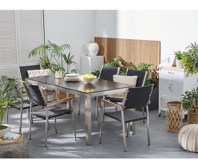 Beliani Conjunto de comedor GROSSETO Cinza