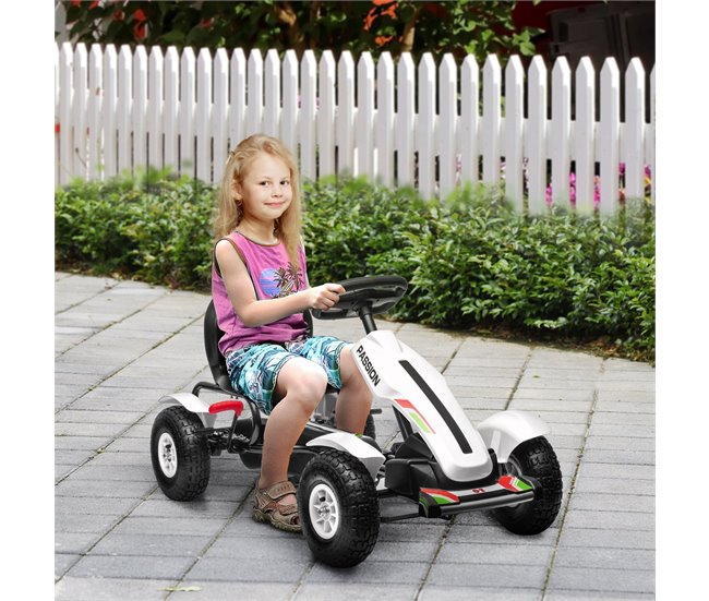 Kart a Pedais PP e Metal HOMCOM Branco