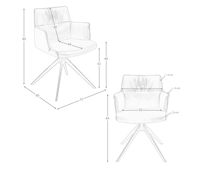 ANGEL CERDA Cadeira giratória em pele de castanho conhaque Castanho