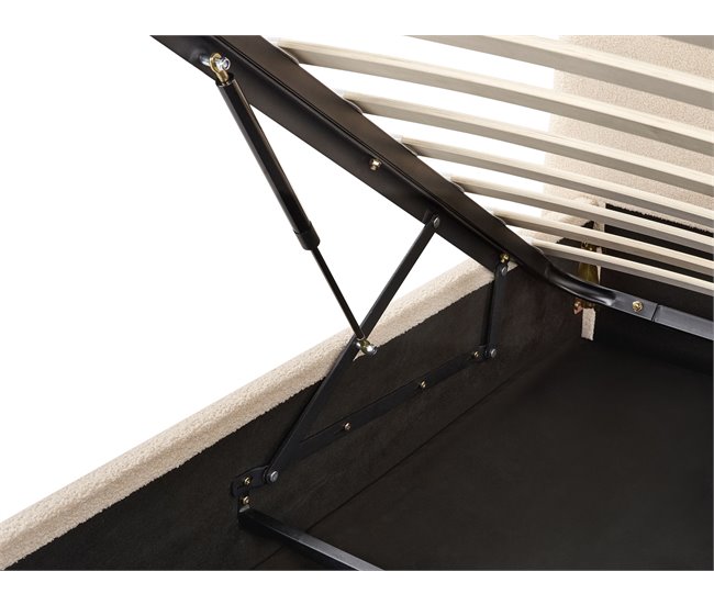 Beliani Cama baú Bouclé LAVAUR 203x220 Bege