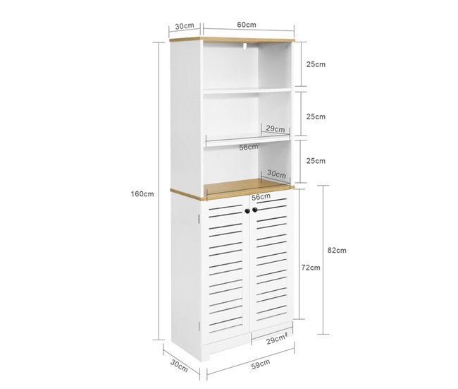 Armário de casa de banho com 5 prateleiras BZR44-W SoBuy Branco