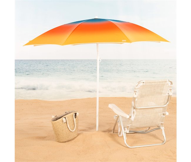 Aktive Guarda-sol de praia 8 varetas inclinável 180x180 Multicor