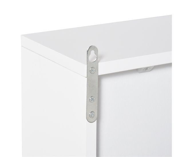 Armário de Casa de Banho Melamina de Madeira, MDF e Vidro HOMCOM 48 Branco