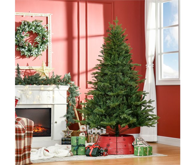 Árvore Natal Artificial PE, PVC, Metal HOMCOM, casa - natal Verde