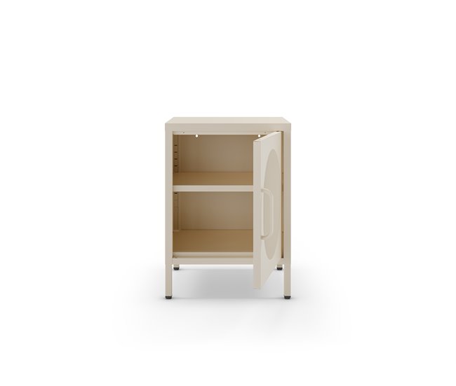 Mesa de cabeceira DIORA 60x40x35cm 1 porta Creme