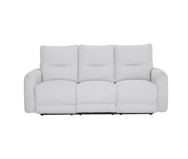 Sofá 3 lugares com 2 assentos relax elétricos DILAN cinza claro Cinza